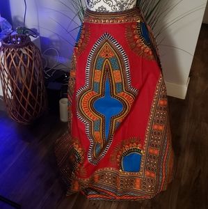 African print wrap skirt with scarf